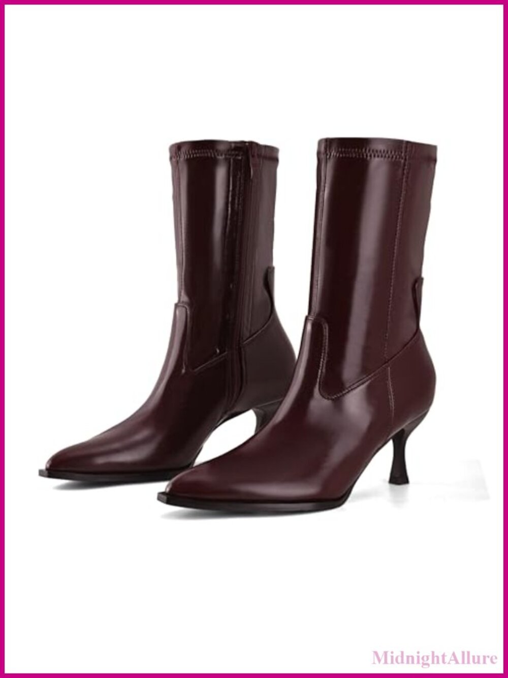 Women's Pointed Toe Kitten Heel Ankle Booties Side Zip Dress Boots